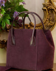 AERIN Suede Nano Weekender Bag Ruby