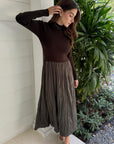 Macie Olive Combo Sweater Dress